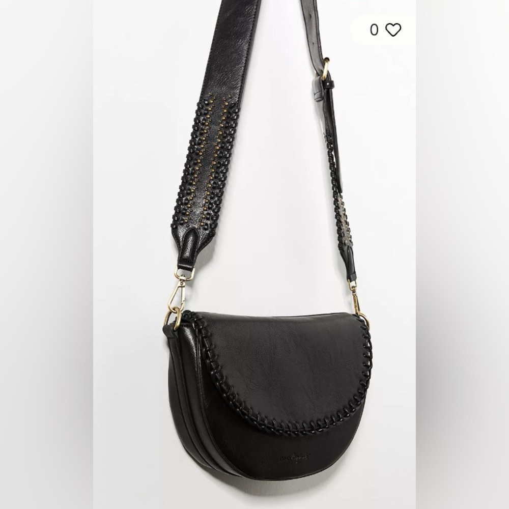 Anthropologie Whipstitched Saddle Crossbody bag